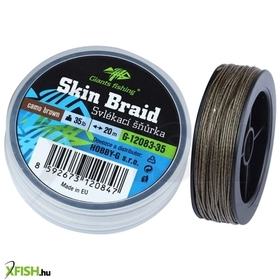 Giants Fishing Carp Line Skin Braid Bevonatos Előkezsinór Barna 25lbs 20m