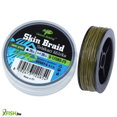 Giants Fishing Carp Line Skin Braid Bevonatos Előkezsinór Zöld 25Lbs 20m