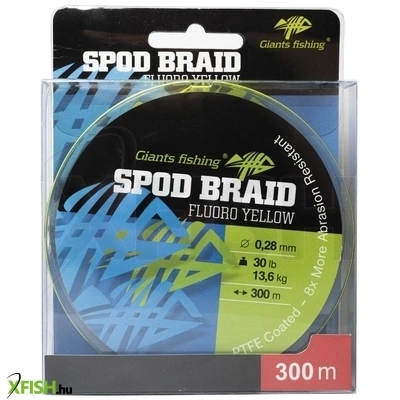 Giants Fishing Spod Braid Fluoro Yellow Fonott Zsinór 300m 0.28mm 13.6Kg