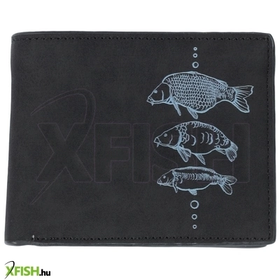 Giants Fishing Fekete Pénztárca Három Ponty Mintás