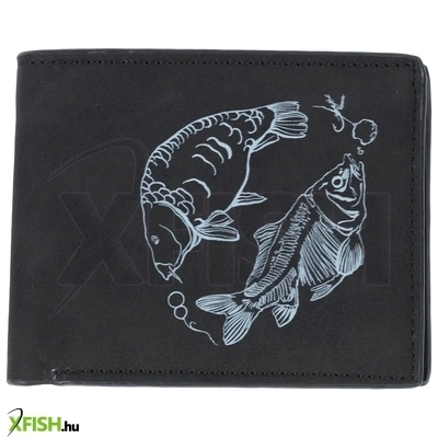 Giants Fishing Fekete Pénztárca Két Ponty Mintás