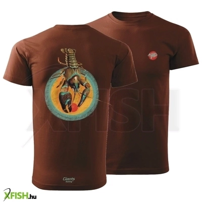 Giants Fishing Rák Mintás Horgász Póló Barna Xxxl