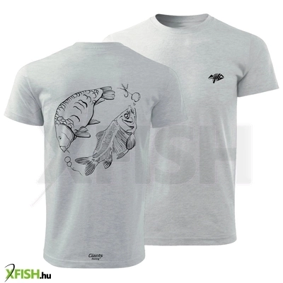 Giants Fishing Halas Mintás Horgász Póló Szürke Xxxl