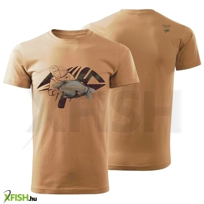 Giants Fishing Halas Mintás Horgász Póló Bézs Xxxl