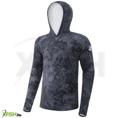 Giants Fishing Uv50+Hoodie Camo Grey Horgász Póló M