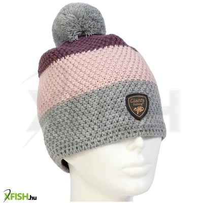 Giants Fishing Téli Női Horgász Sapka Háromszínű Pomponnal