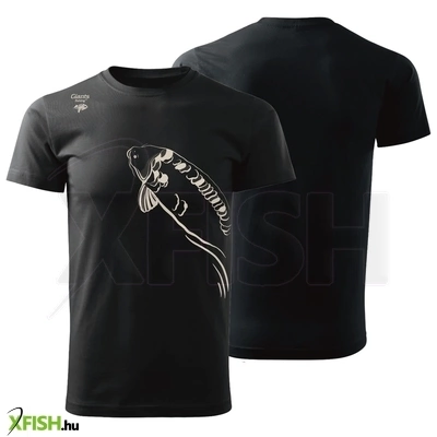 Giants Fishing Úszó Ponty Mintás Horgász Póló Fekete Xxxl