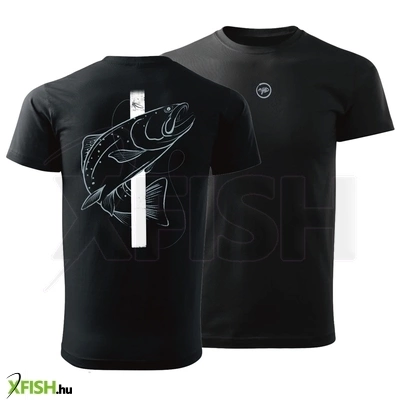 Giants Fishing Halas Mintás Férfi Horgász Póló Fekete M