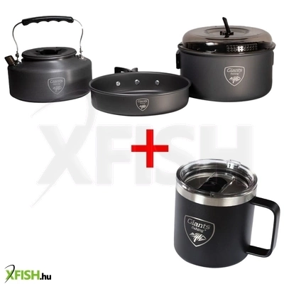 Giants Fishing Konyhai Edény Készlet Teáskannával + Rozsdamentes Thermo Bögre 400ml