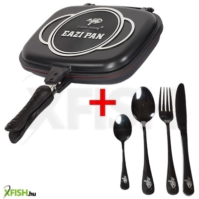Giants Fishing Akciós Készlet Főző Serpenyő + Rozsdamentes Acél Evőeszköz Készlet