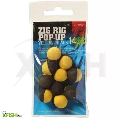 Giants Fishing Legebő hab Zig-Rig bojli Zig Rig Pop-Up yelow-black 14mm, 10db