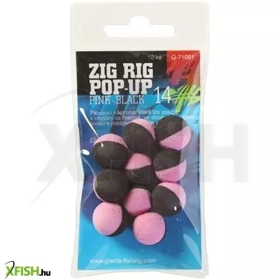 Giants Fishing Legebő hab Zig-Rig bojli Zig Rig Pop-Up pink-black 10mm, 10db