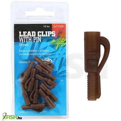 Giants Fishing Oldalsúlyhoz Való Záróklipsz T formájú Rögzítővel Barna 10db/csomag