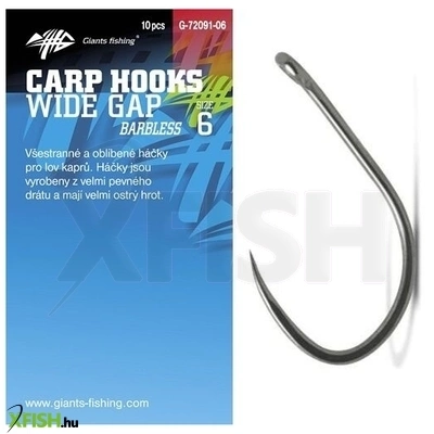 Giants Fishing Wide Gap Szakáll Nélküli Bojlis Horog 8-as 10db/csomag