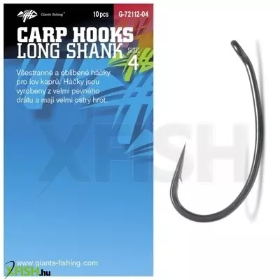 Giants Fishing pontyozó horog Long Shank 10db/cs 4-es