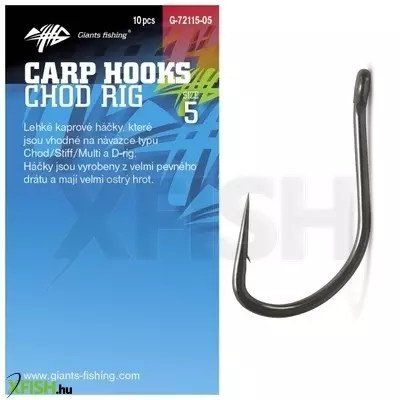 Giants Fishing pontyozó horog Chod Rig 10db/cs 2-es