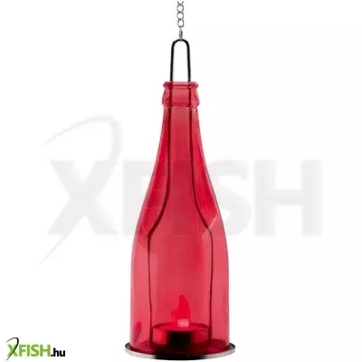 Home gb 23/ye dekorációs üveg, 1 db narancs LED mécses, piros