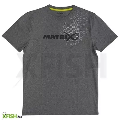 Matrix Hex Print T Shirt Horgász Póló Szürke S