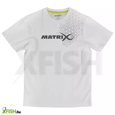 Matrix Hex Print T Shirt Horgász Póló Fehér S