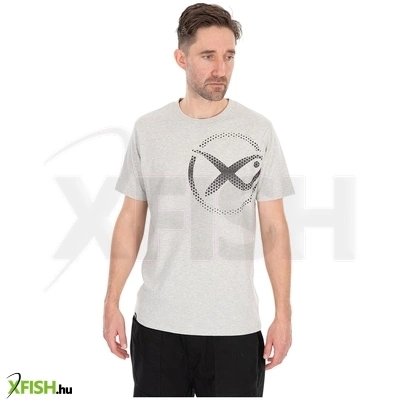 Matrix Large Mesh Logo T Shirt Grey Horgász Póló M
