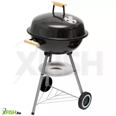 Home gr02 fedeles gömbgrill, faszén, faszénbrikett, zománcozott acél tűztér, krómozott acél rostély, korrózióálló, rozsdamentes hamugyűjtő tálca