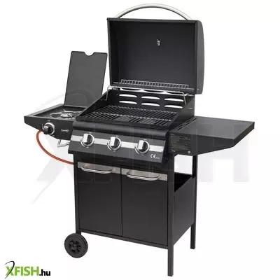 Home grg01 gázgrill, 3 főégővel, 1 oldalégővel, 3,2 kw teljesítmény égőnként, nyomásszabályozó készlettel