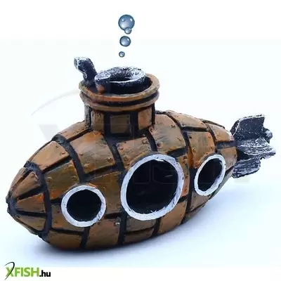 Szer-ber team tengeralattjáró buborékoló akvárium dekoráció - 12x5x8cm (gu-359)
