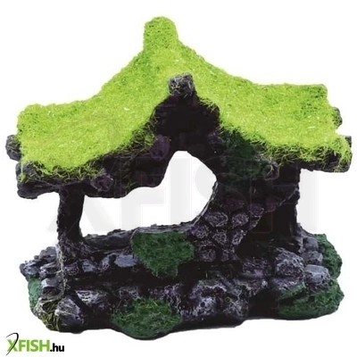 Szer-ber team mohatetős ház akvárium dekoráció - 11,5x6,5x9cm (gu-886)