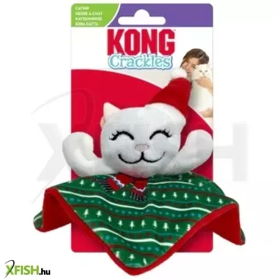 KONG Holiday Crackles Santa Kitty Macskajték