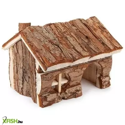 Happet hörcsög faház nyers fából - 15x10x12cm