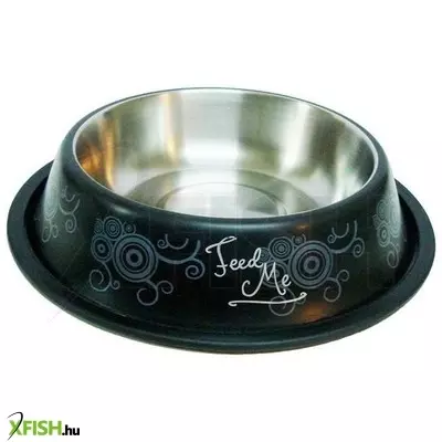 Happet gumiperemes fémtál fekete/mintás 500 ml