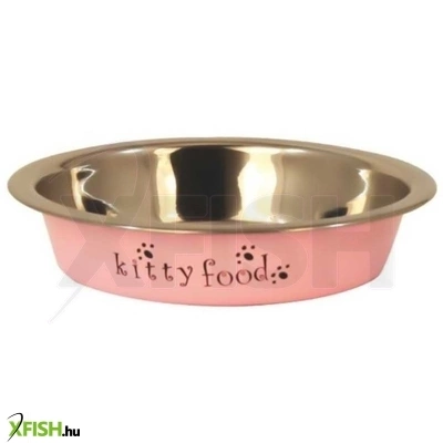 Happet fémtál kisállatoknak rózsaszín - 300ml