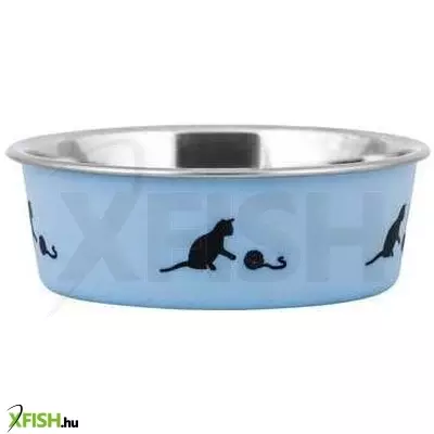 Happet fémtál műanyag borítással kisállatoknak - 240ml (kék)