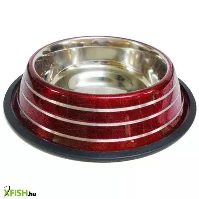 Happet gumiperemes fémtál bordó csíkos 2400 ml