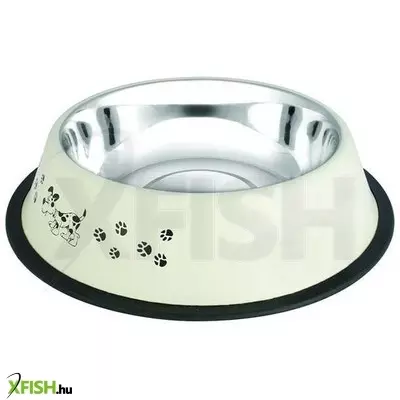 Happet gumiperemes fémtál fehér kutyamintás 2400 ml