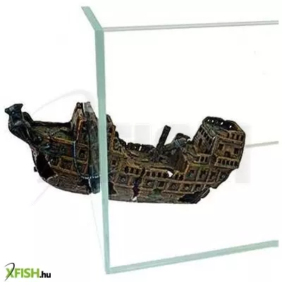 Hajóroncs akvárium dekoráció kétrészes mágneses - r155 happet (23x6x9cm)