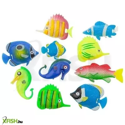 happet lebegő műanyag halak - akvárium dekoráció (10db)
