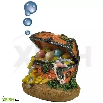 Kincsesláda akvárium dekoráció levegőporlasztóval - u736 happet (5,5x4,5x4,5cm)