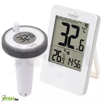 Home hcp60 vezeték nélküli úszó hőmérő, külső-belső hőmérséklet, min/max hőmérsékletek rögzítése, pontos idő, elemes működtetés