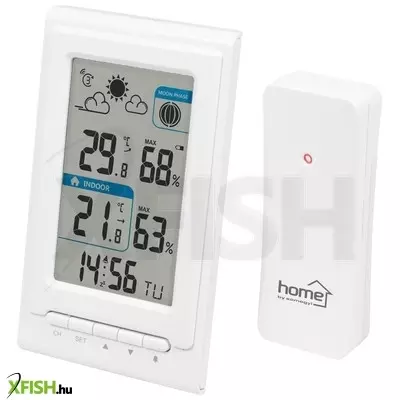 home hcw 01 időjárás-állomás külső jeladóval, várható időjárás-szimbólumok, ébresztés szundi funkcióval, maximum és minimum értékek kijelzése