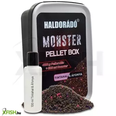 Haldorádó Monster Pellet Box Aromával Tintahal Áfonya 400 g + 100 ml