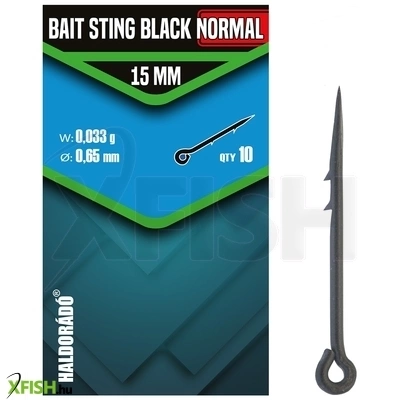 Haldorádó Bait Sting Black Normal Fekete Csalitüske 15mm 10db/csomag