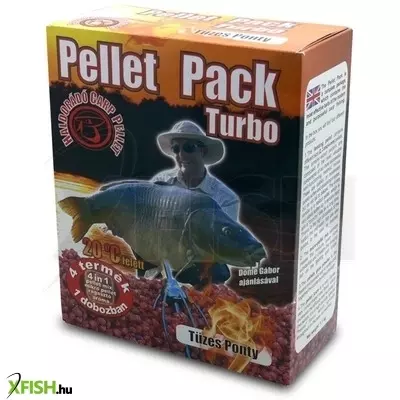 Haldorádó Pellet Pack Turbo - Tüzes Ponty 800 g pellet, 100 g pellet ragasztó por, 100 ml pellet juice aroma, 100 g Mikro Pellet Mix