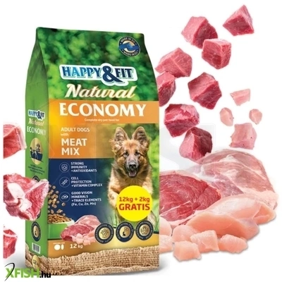 Happy&Fit Natural Economy Adult Szárazeledel Kutyák Részére 12+2Kg