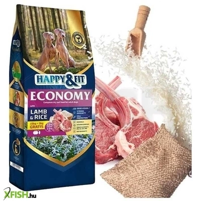 Happy&Fit Natural Economy Adult Lamb And Rice Száraz Kutyaeledel 15+3kg