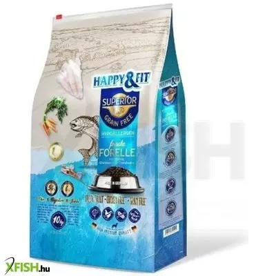 happy&fit superior hipoallergén pisztráng, halolajjal és glükozaminnal 10kg