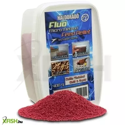 Haldorádó Fluo Micro Method Feed Pellet - Chilis Tintahal / Chili & Squid 400 G Etető Pellet 2mm