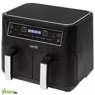 Home hg af 24 air fryer, forrólevegős fritőz, 2 X 3,8 literes, 6-féle üzemmód, 2460 w, meal funkció, dual funkció, fekete