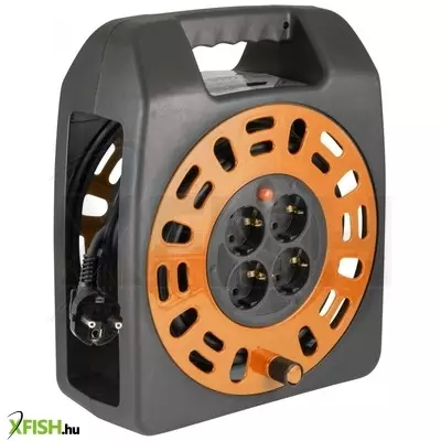 home hjr 3-20 kábeldob, 20 m, ip20 kivitel, műanyag tartó, h05vv-f 3g1,0 mm2 kábel, max. 2300 w, védőkapcsoló, 4 védőérintkezős aljzat