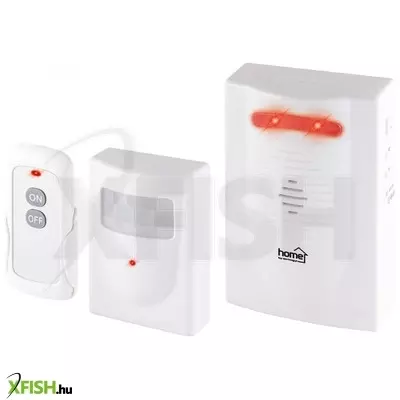 Home hsb 120 r vezeték nélküli belépésjelző távkapcsolóval, 120m hatótáv, ip44 vízálló mozgásérzékelő, vízszintesen 110°-os érzékelés, elemes tápellátás